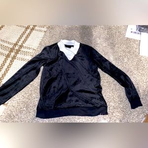 Girls size 12 sweater with white around neck